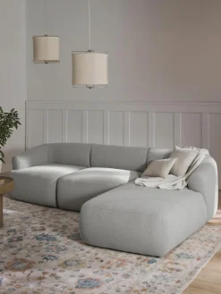 Modulares Bouclé-Ecksofa Sofia (3-Sitzer)