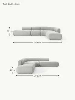 Modulares Bouclé-Ecksofa Sofia (4-Sitzer)