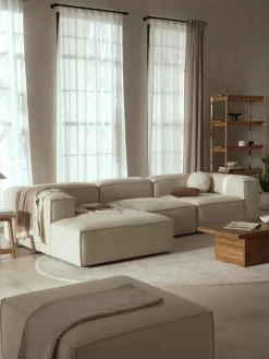 Modulares Ecksofa Lennon aus Leinen-Mix