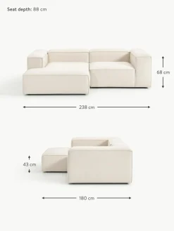 Modulares Ecksofa Lennon aus Leinen-Mix