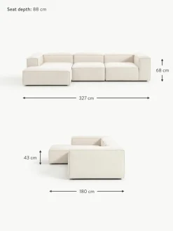 Modulares Ecksofa Lennon aus Leinen-Mix