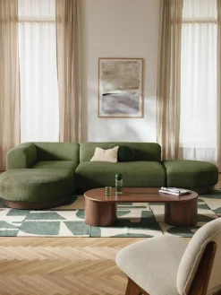 Modulares Ecksofa Natalie aus Teddy-Bouclé