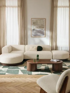 Modulares Ecksofa Natalie aus Teddy-Bouclé