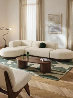 Modulares Ecksofa Natalie aus Teddy-Bouclé