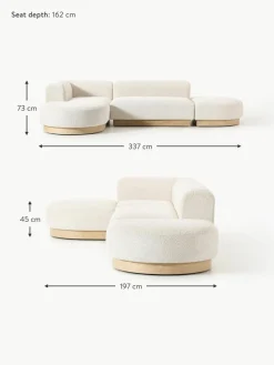 Modulares Ecksofa Natalie aus Teddy-Bouclé