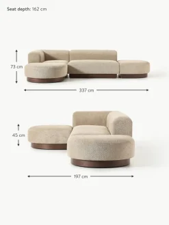 Modulares Ecksofa Natalie aus Teddy-Bouclé
