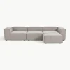 Modulares Sofa Lennon (4-Sitzer) aus Bouclé mit Hocker (links/rechts)