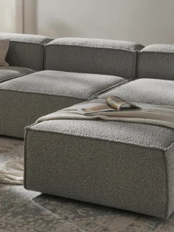 Modulares Sofa Lennon (4-Sitzer) aus Bouclé mit Hocker (links/rechts)