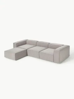 Modulares Sofa Lennon (4-Sitzer) aus Bouclé mit Hocker (links/rechts)