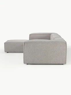Modulares Sofa Lennon (4-Sitzer) aus Bouclé mit Hocker (links/rechts)