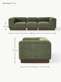 Modulares Sofa Natalie (3-Sitzer) aus Teddy-Bouclé