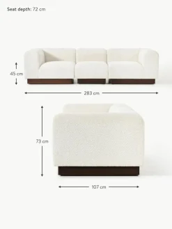 Modulares Sofa Natalie (3-Sitzer) aus Teddy-Bouclé