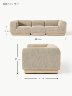 Modulares Sofa Natalie (3-Sitzer) aus Teddy-Bouclé