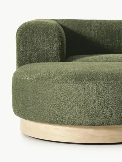 Modulares Sofa Natalie (3-Sitzer) aus Teddy-Bouclé mit Hocker