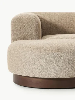 Modulares Sofa Natalie (3-Sitzer) aus Teddy-Bouclé mit Hocker
