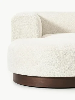 Modulares Sofa Natalie (3-Sitzer) aus Teddy-Bouclé mit Hocker