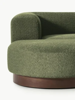 Modulares Sofa Natalie (3-Sitzer) aus Teddy-Bouclé mit Hocker