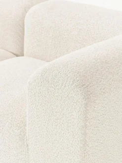 Modulares Sofa Natalie (3-Sitzer) aus Teddy-Bouclé mit Hocker