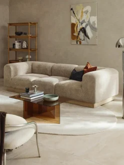 Modulares Sofa Natalie (3-Sitzer) aus Teddy-Bouclé