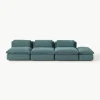 Modulares XL-Sofa Felix (3-Sitzer) mit Hocker