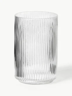 Mundgeblasene Deko-Vase Carlo mit Rillenrelief, H 20 cm