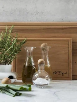 Mundgeblasene Gewürzflaschen Eden mit Holzdeckel, 2er-Set