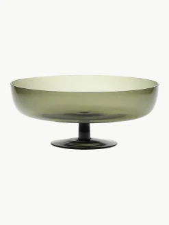 Mundgeblasene Glas-Servierschale Diseguale in Grau, Ø 25 cm