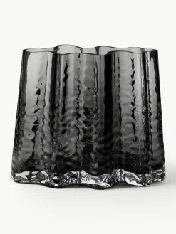 Mundgeblasene Glas-Vase Gry mit strukturierter Oberfläche, H 19 cm