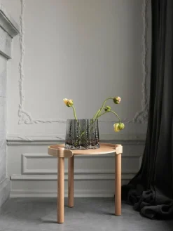 Mundgeblasene Glas-Vase Gry mit strukturierter Oberfläche, H 19 cm