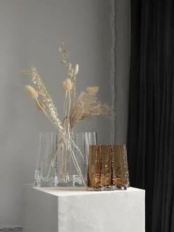 Mundgeblasene Glas-Vase Gry mit strukturierter Oberfläche, H 19 cm