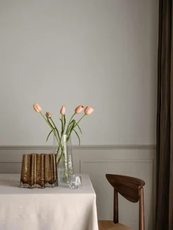 Mundgeblasene Glas-Vase Gry mit strukturierter Oberfläche, H 19 cm