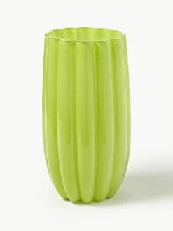Mundgeblasene Glas-Vase Melon, H 38 cm