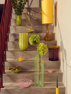 Mundgeblasene Glas-Vase Melon, H 38 cm