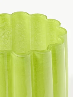 Mundgeblasene Glas-Vase Melon, H 38 cm