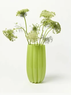 Mundgeblasene Glas-Vase Melon, H 38 cm