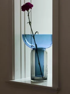 Mundgeblasene Glas-Vase Torus, H 33 cm