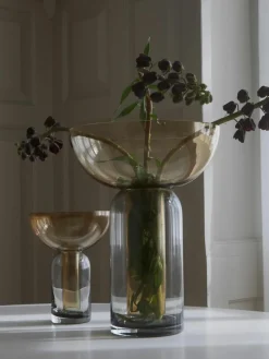 Mundgeblasene Glas-Vase Torus, H 33 cm