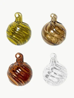 Mundgeblasene Glas-Weihnachtskugeln Twirl, 8er-Set