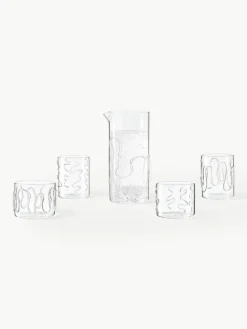 Mundgeblasene Karaffe Doodle mit Strukturmuster, 1.2 L