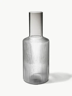 Mundgeblasene Karaffe Ripple mit Rillenrelief, 1 L