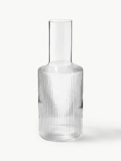 Mundgeblasene Karaffe Ripple mit Rillenrelief, 1 L