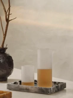 Mundgeblasene Karaffe Ripple mit Rillenrelief, 400 ml