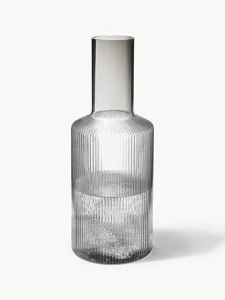 Mundgeblasene Karaffe Ripple mit Rillenrelief, 1 L