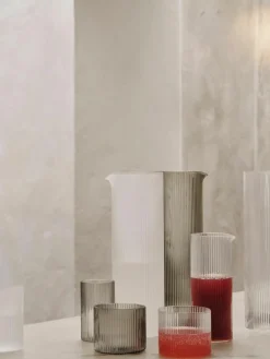 Mundgeblasene Karaffe Ripple mit Rillenrelief, 400 ml