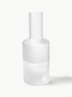 Mundgeblasene Karaffe Ripple mit Rillenrelief, 1 L