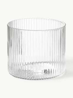 Mundgeblasene kleine Karaffe Ripple mit Wasserglas, 2er-Set