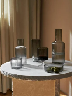 Mundgeblasene Longdrinkgläser Ripple mit Rillenrelief, 4er-Set