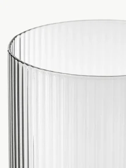 Mundgeblasene Longdrinkgläser Ripple mit Rillenrelief, 4er-Set
