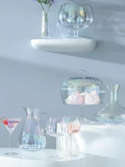 Mundgeblasene Martinigläser Pearl mit schimmerndem Perlmuttglanz, 2 Stück