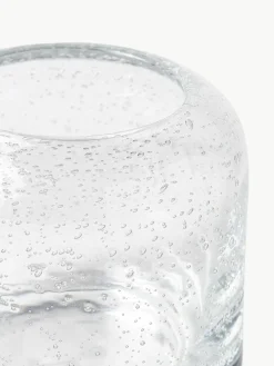 Mundgeblasene Teelichthalter Dylla mit Luftbläschen, 2er-Set